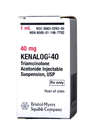 Kenalog®-40 Triamcinolone Acetonide 40 mg / mL Intramuscular or Intra-articular Injection Vial 1 mL by Bristol Myers Squibb  ID 00003-0293-05